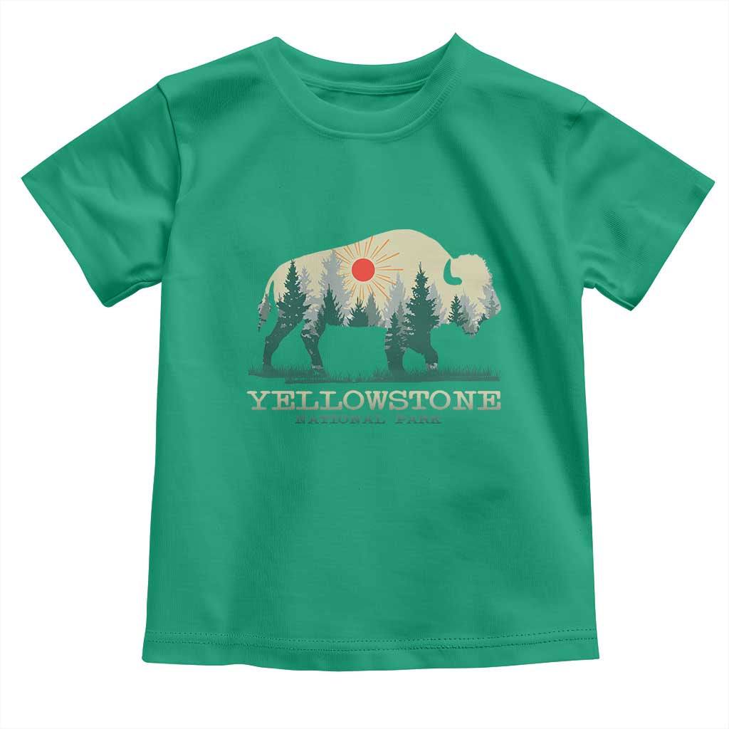 Yellowstone National Park Toddler T Shirt Bison Nature Wildlife Outdoor Hiking Camping Forest - Wonder Print Shop