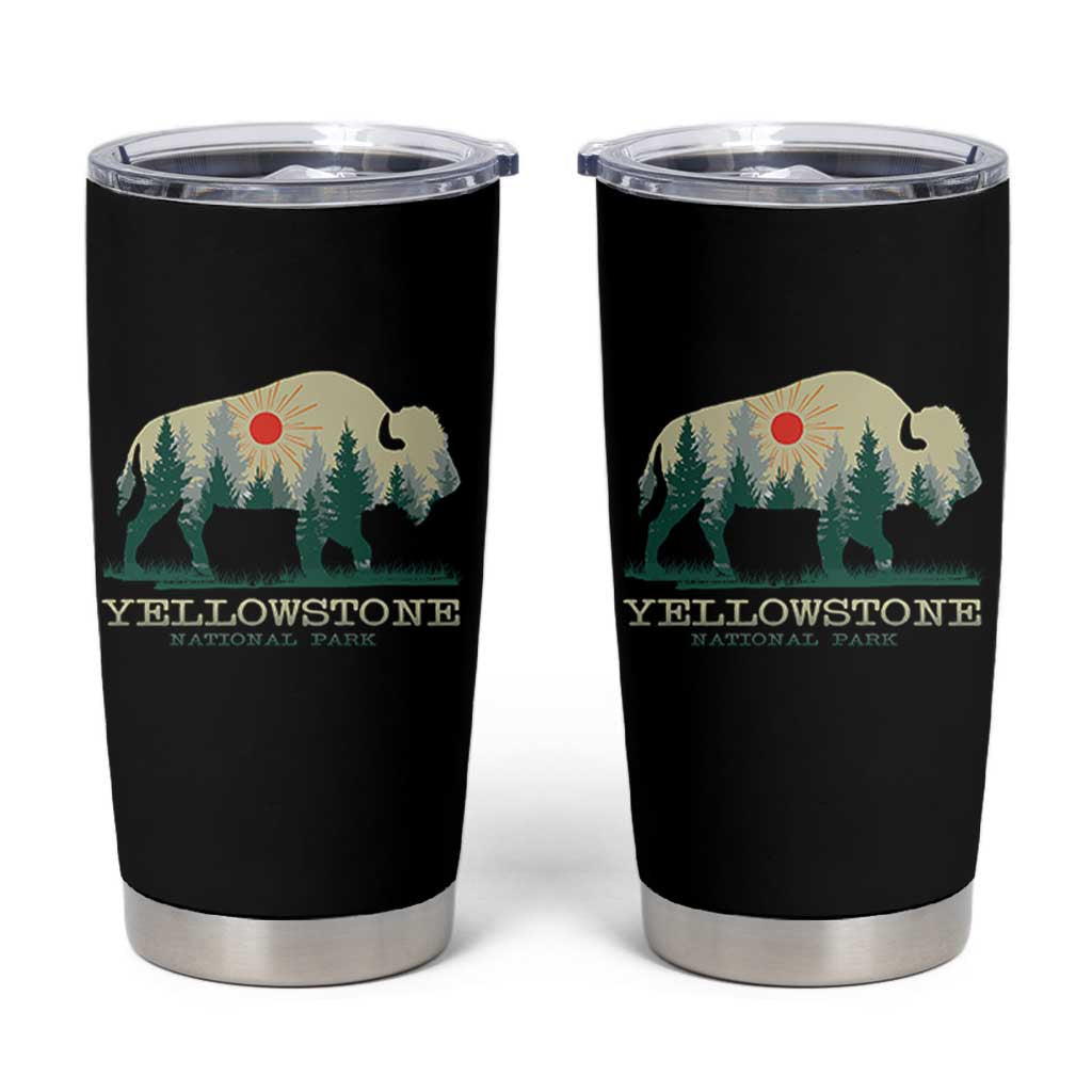 Yellowstone National Park Tumbler Cup Bison Nature Wildlife Outdoor Hiking Camping Forest - Wonder Print Shop