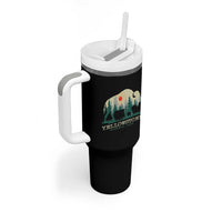 Yellowstone National Park Tumbler With Handle Bison Nature Wildlife Outdoor Hiking Camping Forest - Wonder Print Shop