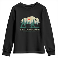 Yellowstone National Park Youth Sweatshirt Bison Nature Wildlife Outdoor Hiking Camping Forest - Wonder Print Shop