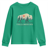 Yellowstone National Park Youth Sweatshirt Bison Nature Wildlife Outdoor Hiking Camping Forest - Wonder Print Shop