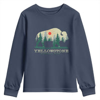 Yellowstone National Park Youth Sweatshirt Bison Nature Wildlife Outdoor Hiking Camping Forest - Wonder Print Shop