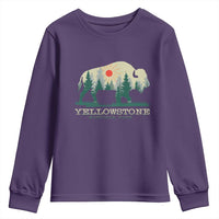 Yellowstone National Park Youth Sweatshirt Bison Nature Wildlife Outdoor Hiking Camping Forest - Wonder Print Shop