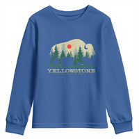 Yellowstone National Park Youth Sweatshirt Bison Nature Wildlife Outdoor Hiking Camping Forest - Wonder Print Shop