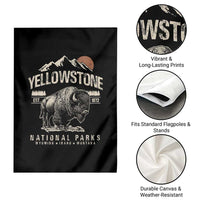 Vintage Yellowstone National Park Garden Flag Retro Bison Nature Wildlife Forest - Wonder Print Shop