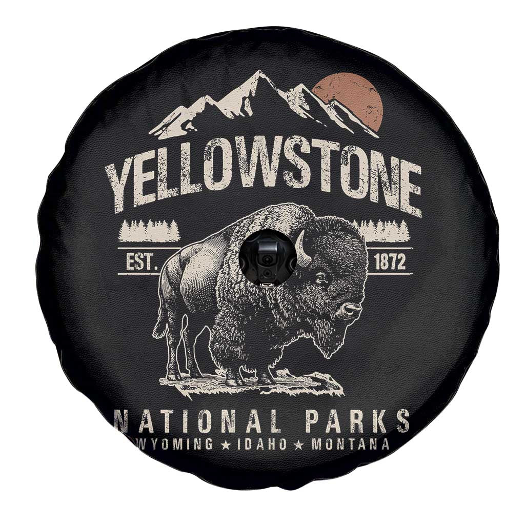 Vintage Yellowstone National Park Spare Tire Cover Retro Bison Nature Wildlife Forest - Wonder Print Shop