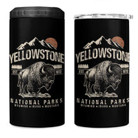 Vintage Yellowstone National Park 4 in 1 Can Cooler Tumbler Retro Bison Nature Wildlife Forest - Wonder Print Shop
