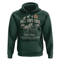 Vintage Yellowstone National Park Hoodie Retro Bison Nature Wildlife Forest - Wonder Print Shop