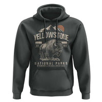 Vintage Yellowstone National Park Hoodie Retro Bison Nature Wildlife Forest - Wonder Print Shop