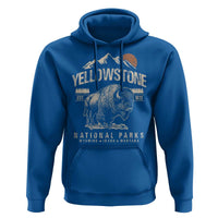 Vintage Yellowstone National Park Hoodie Retro Bison Nature Wildlife Forest - Wonder Print Shop