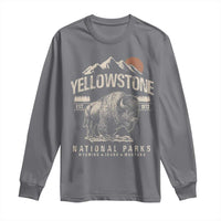 Vintage Yellowstone National Park Long Sleeve Shirt Retro Bison Nature Wildlife Forest - Wonder Print Shop