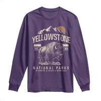 Vintage Yellowstone National Park Long Sleeve Shirt Retro Bison Nature Wildlife Forest - Wonder Print Shop