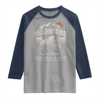 Vintage Yellowstone National Park Raglan Shirt Retro Bison Nature Wildlife Forest - Wonder Print Shop