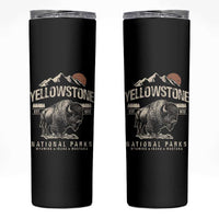 Vintage Yellowstone National Park Skinny Tumbler Retro Bison Nature Wildlife Forest - Wonder Print Shop