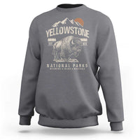 Vintage Yellowstone National Park Sweatshirt Retro Bison Nature Wildlife Forest - Wonder Print Shop