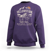 Vintage Yellowstone National Park Sweatshirt Retro Bison Nature Wildlife Forest - Wonder Print Shop