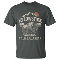 Vintage Yellowstone National Park T Shirt Retro Bison Nature Wildlife Forest - Wonder Print Shop