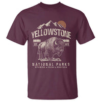 Vintage Yellowstone National Park T Shirt Retro Bison Nature Wildlife Forest - Wonder Print Shop
