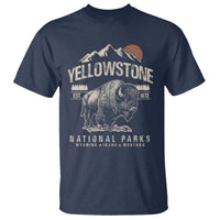Vintage Yellowstone National Park T Shirt Retro Bison Nature Wildlife Forest - Wonder Print Shop
