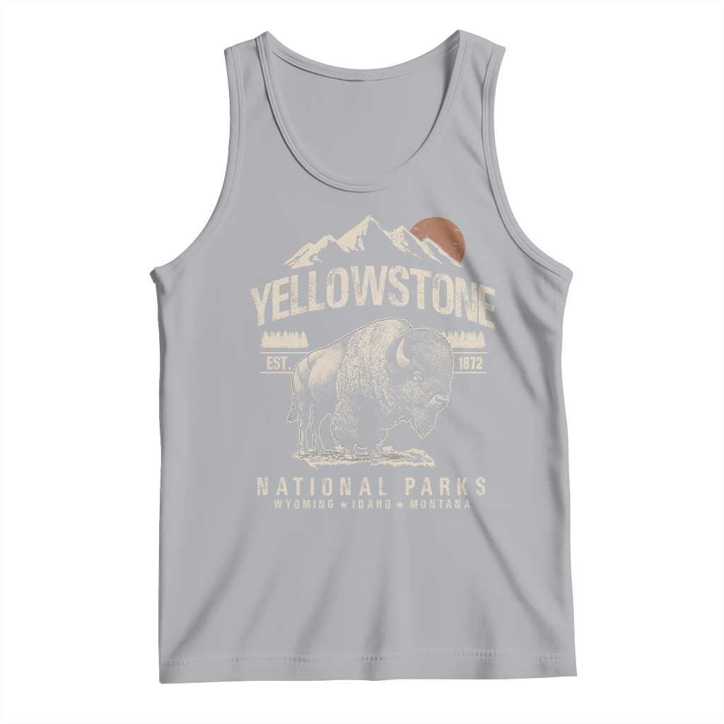 Vintage Yellowstone National Park Tank Top Retro Bison Nature Wildlife Forest - Wonder Print Shop