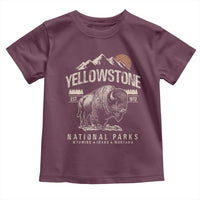 Vintage Yellowstone National Park Toddler T Shirt Retro Bison Nature Wildlife Forest - Wonder Print Shop
