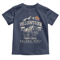 Vintage Yellowstone National Park Toddler T Shirt Retro Bison Nature Wildlife Forest - Wonder Print Shop