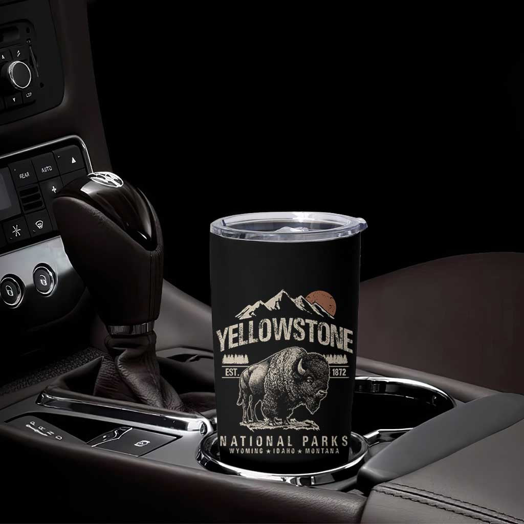 Vintage Yellowstone National Park Tumbler Cup Retro Bison Nature Wildlife Forest - Wonder Print Shop