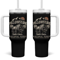 Vintage Yellowstone National Park Tumbler With Handle Retro Bison Nature Wildlife Forest - Wonder Print Shop