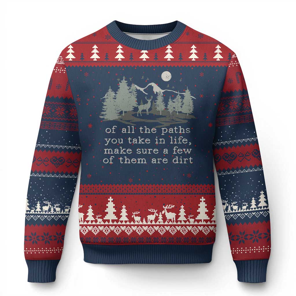 Retro Nature Wildlife Outdoor Ugly Christmas Sweater Camping Forest Hiking Vintage - Wonder Print Shop