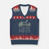 Retro Nature Wildlife Outdoor V-Neck Knit Sweater Vest Camping Forest Hiking Vintage - Wonder Print Shop