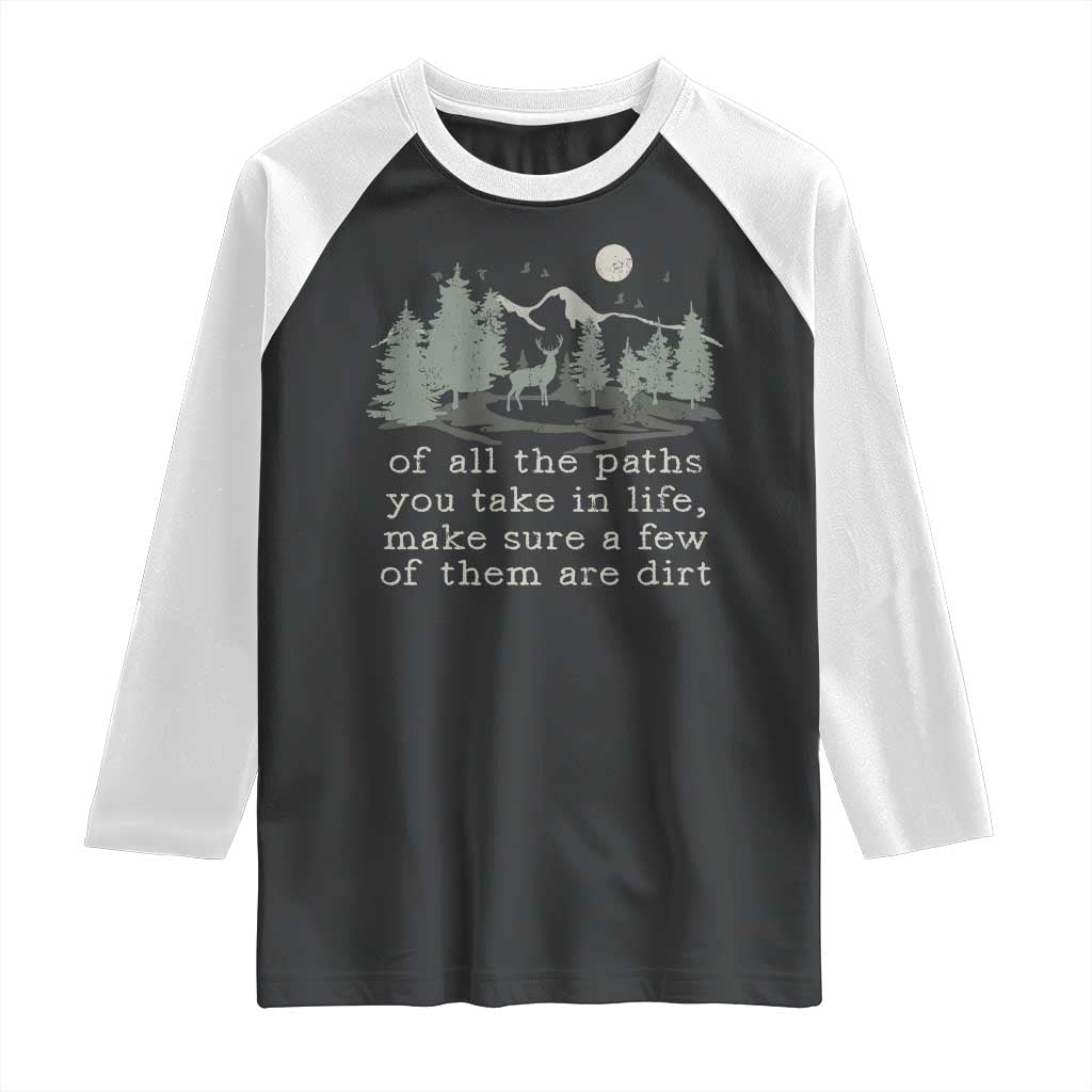 Retro Nature Wildlife Outdoor Raglan Shirt Camping Forest Hiking Vintage - Wonder Print Shop