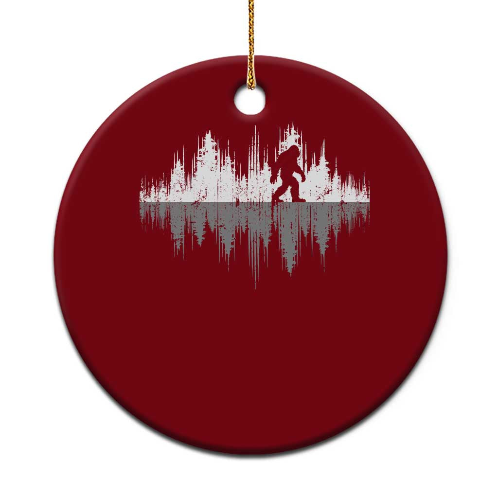 Bigfoot In The Forest Ceramic Ornament Sasquatch Trees Reflection Wildlife Nature Outdoor Wild Retro - Wonder Print Shop