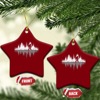 Bigfoot In The Forest Ceramic Ornament Sasquatch Trees Reflection Wildlife Nature Outdoor Wild Retro - Wonder Print Shop