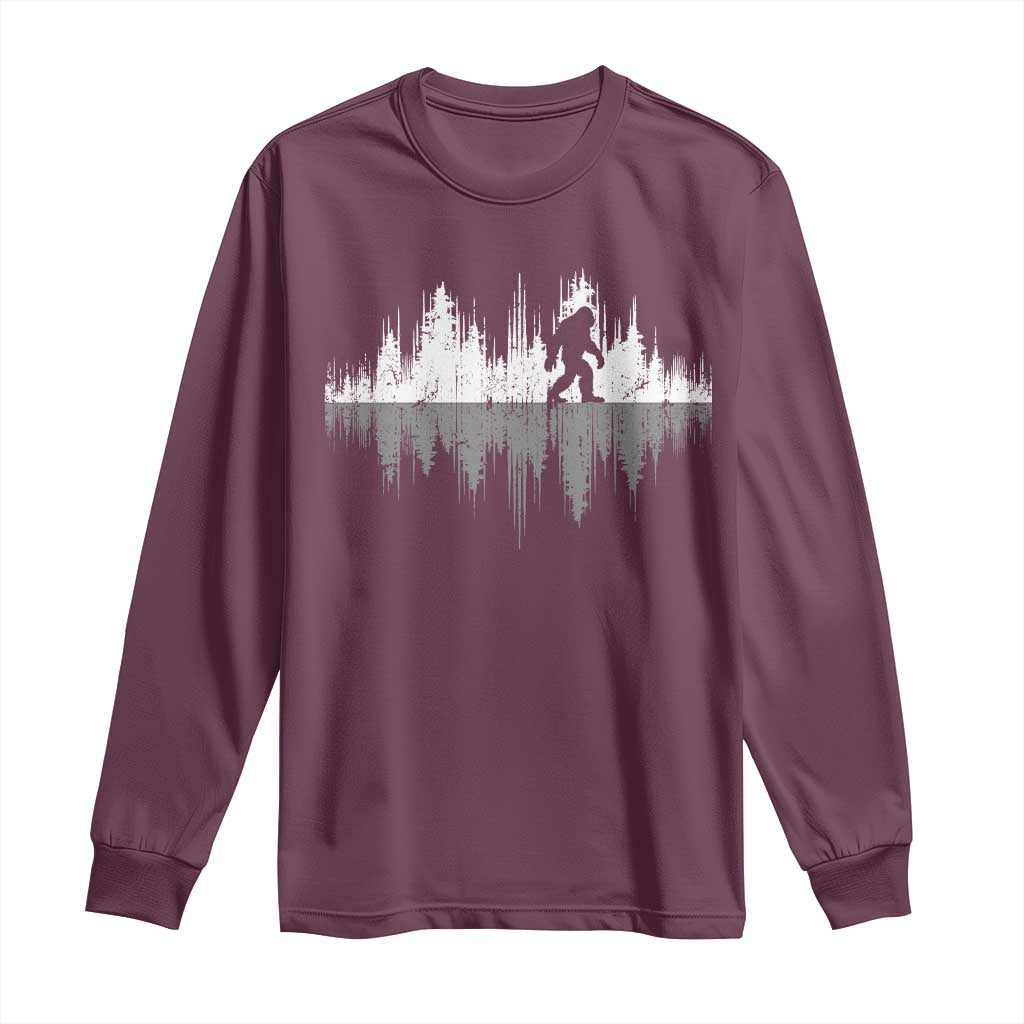 Bigfoot In The Forest Long Sleeve Shirt Sasquatch Trees Reflection Wildlife Nature Outdoor Wild Retro - Wonder Print Shop