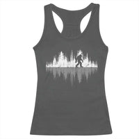 Bigfoot In The Forest Racerback Tank Top Sasquatch Trees Reflection Wildlife Nature Outdoor Wild Retro - Wonder Print Shop