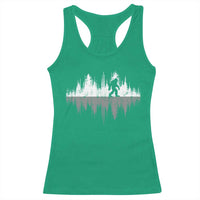 Bigfoot In The Forest Racerback Tank Top Sasquatch Trees Reflection Wildlife Nature Outdoor Wild Retro - Wonder Print Shop