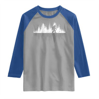 Bigfoot In The Forest Raglan Shirt Sasquatch Trees Reflection Wildlife Nature Outdoor Wild Retro - Wonder Print Shop