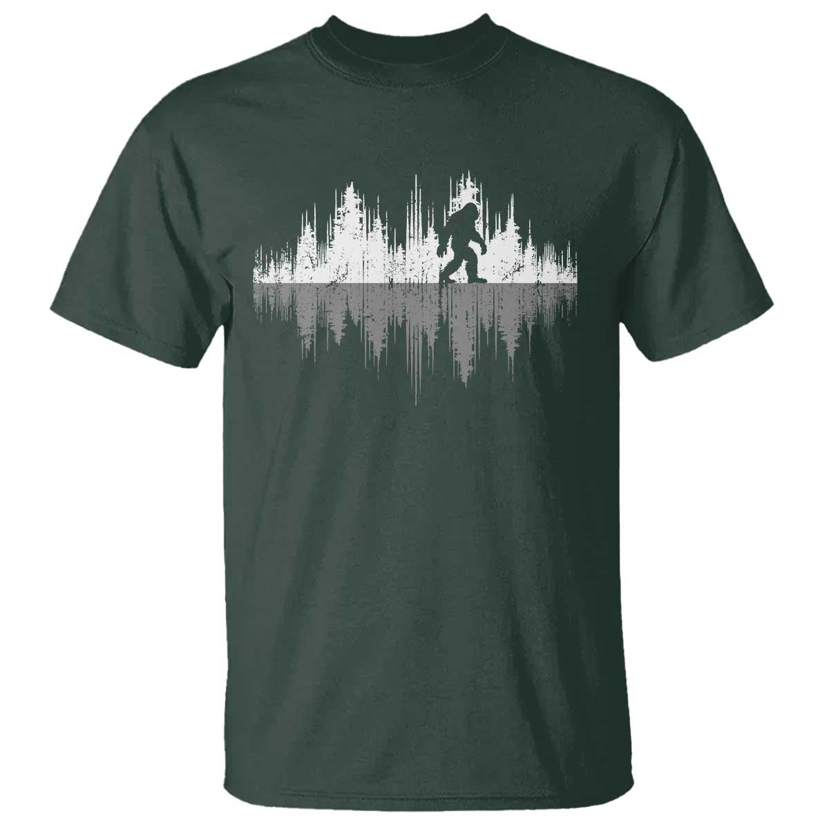 Bigfoot In The Forest T Shirt Sasquatch Trees Reflection Wildlife Nature Outdoor Wild Retro - Wonder Print Shop