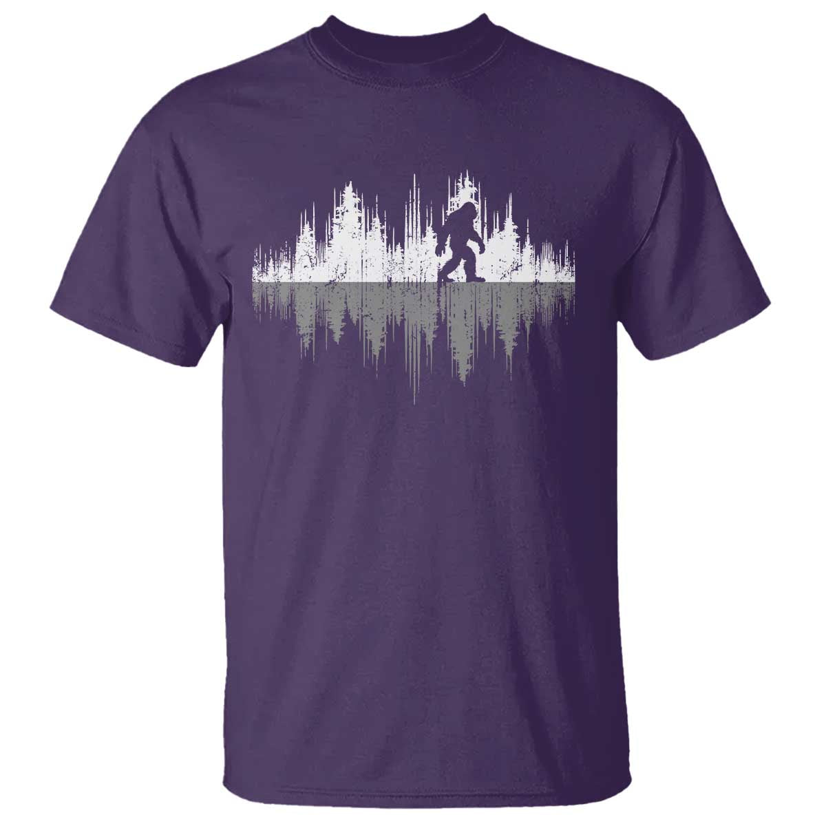 Bigfoot In The Forest T Shirt Sasquatch Trees Reflection Wildlife Nature Outdoor Wild Retro - Wonder Print Shop