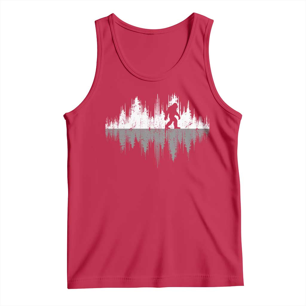 Bigfoot In The Forest Tank Top Sasquatch Trees Reflection Wildlife Nature Outdoor Wild Retro - Wonder Print Shop