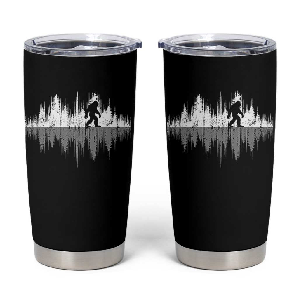 Bigfoot In The Forest Tumbler Cup Sasquatch Trees Reflection Wildlife Nature Outdoor Wild Retro - Wonder Print Shop