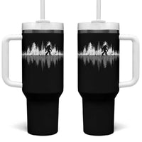 Bigfoot In The Forest Tumbler With Handle Sasquatch Trees Reflection Wildlife Nature Outdoor Wild Retro - Wonder Print Shop