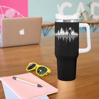 Bigfoot In The Forest Tumbler With Handle Sasquatch Trees Reflection Wildlife Nature Outdoor Wild Retro - Wonder Print Shop