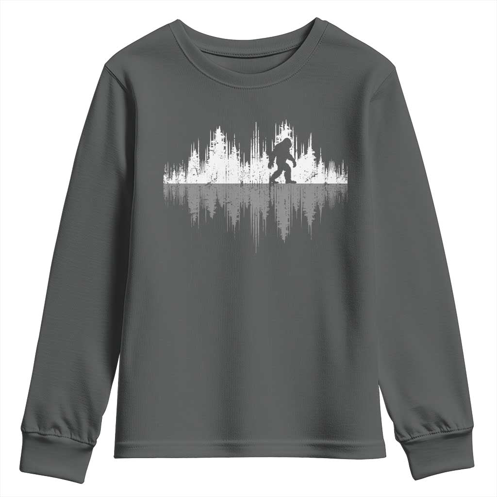 Bigfoot In The Forest Youth Sweatshirt Sasquatch Trees Reflection Wildlife Nature Outdoor Wild Retro - Wonder Print Shop