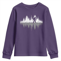 Bigfoot In The Forest Youth Sweatshirt Sasquatch Trees Reflection Wildlife Nature Outdoor Wild Retro - Wonder Print Shop