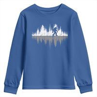 Bigfoot In The Forest Youth Sweatshirt Sasquatch Trees Reflection Wildlife Nature Outdoor Wild Retro - Wonder Print Shop
