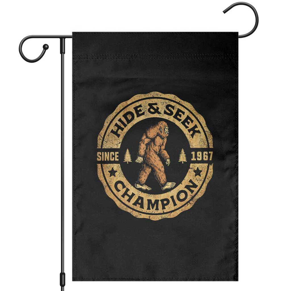 Retro Bigfoot Believer Garden Flag Undefeated Sasquatch Hide And Seek Cryptozoology - Wonder Print Shop