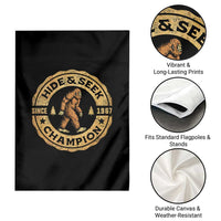 Retro Bigfoot Believer Garden Flag Undefeated Sasquatch Hide And Seek Cryptozoology - Wonder Print Shop