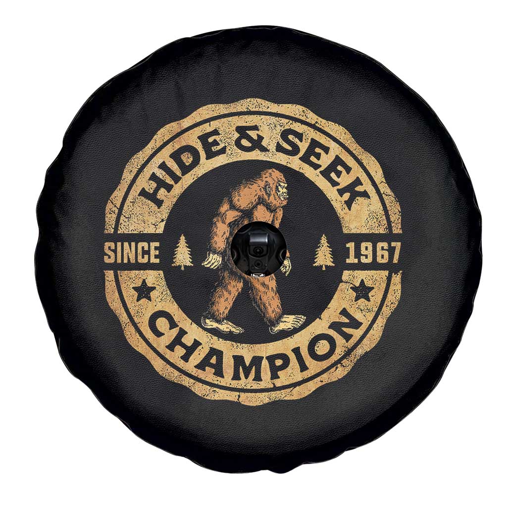 Retro Bigfoot Believer Spare Tire Cover Undefeated Sasquatch Hide And Seek Cryptozoology - Wonder Print Shop