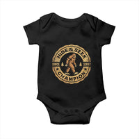 Retro Bigfoot Believer Baby Onesie Undefeated Sasquatch Hide And Seek Cryptozoology - Wonder Print Shop